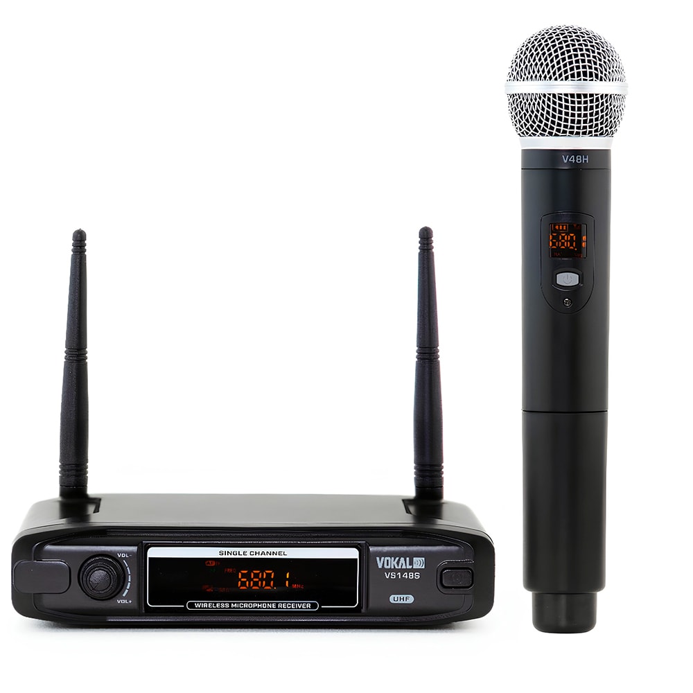 Microfone Sem Fio Vokal VS148SM Simples De Mão