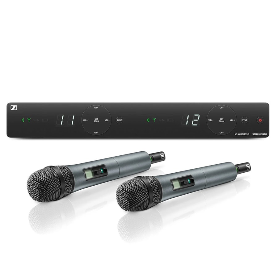 Microfone Sennheiser Wireless XSW 1-825 DUAL-A UHF Cardioide S/ Fio Duplo Microfone Sennheiser Wireless XSW 1-825 DUAL-A UHF Cardioide S/ Fio Duplo