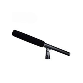 Microfone Shotgun Soundvoice MSG36 Preto com Cachimbo e Cabo Microfone Shotgun Soundvoice MSG36 Preto com Cachimbo e Cabo