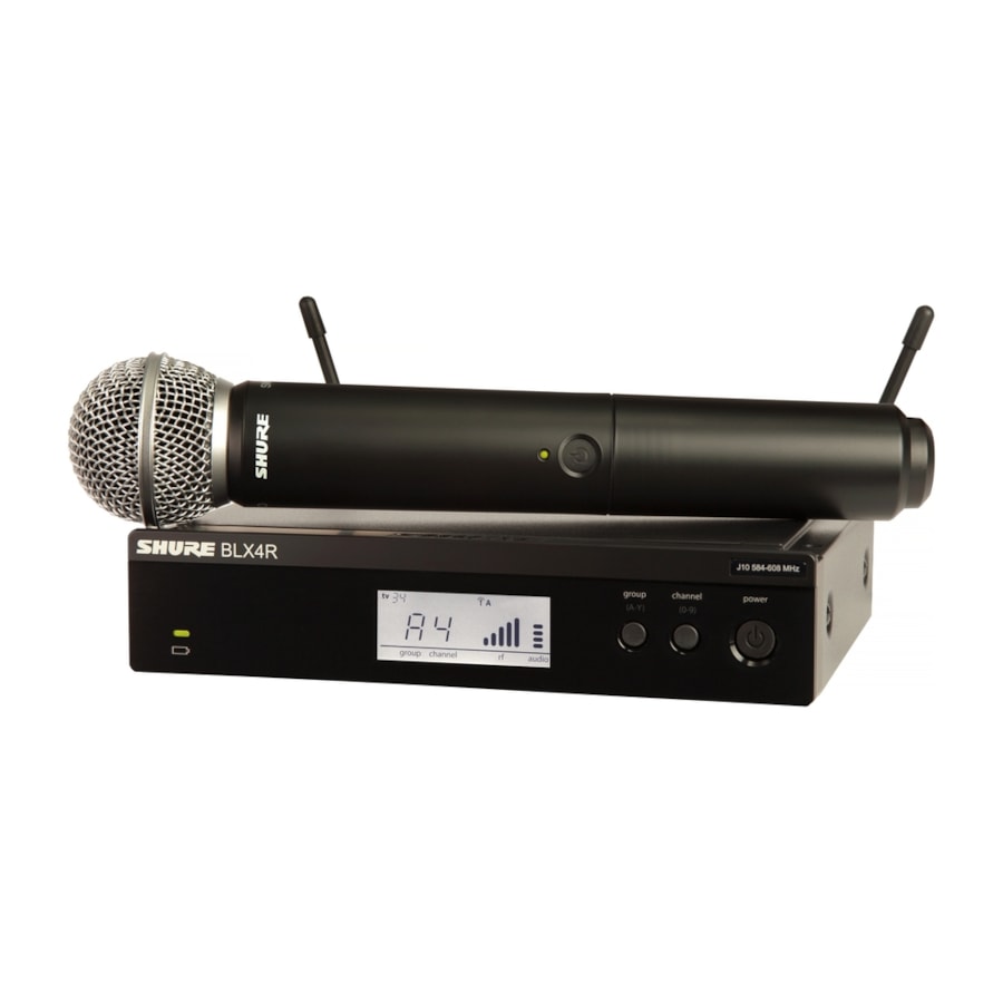 Microfone Shure BLX24RBR/SM58 Sistema Sem Fio c/ Montagem para Rack