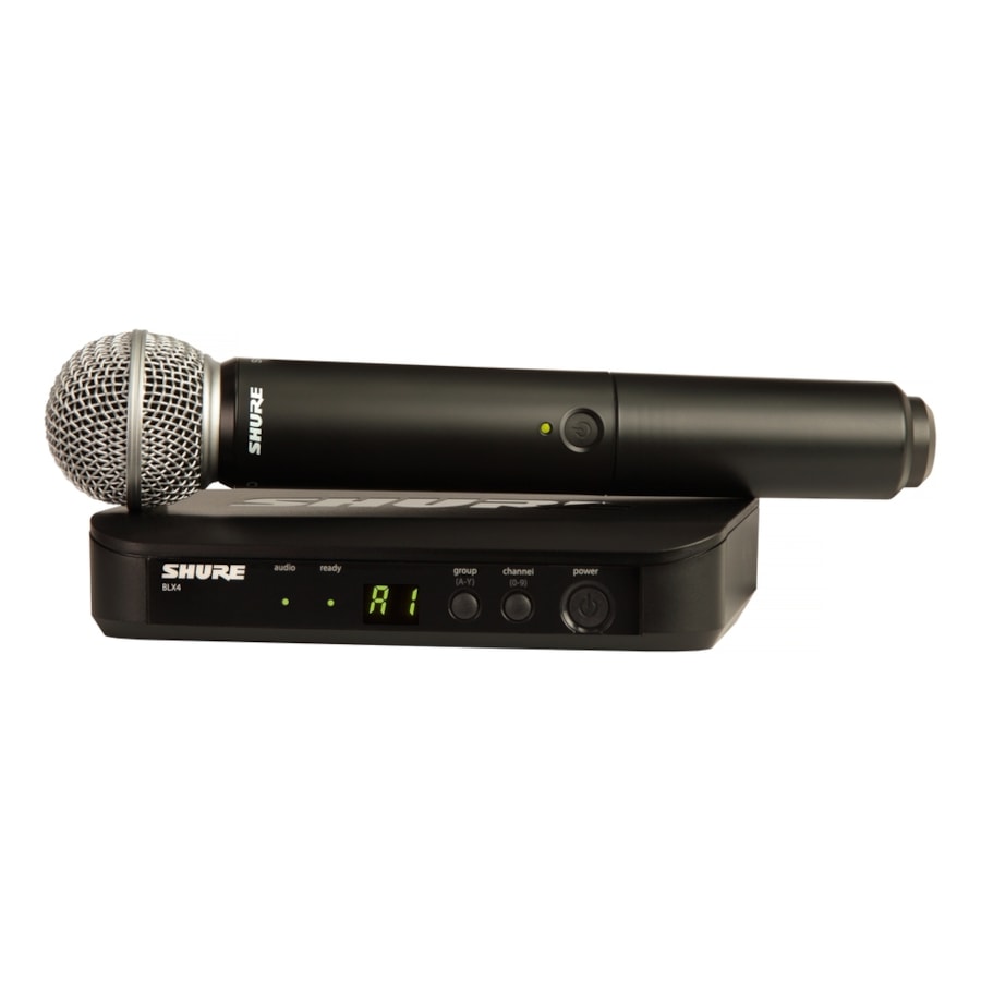 Microfone Shure Sem Fio de Mão BLX24BR/SM58-J10 Microfone Shure Sem Fio de Mão BLX24BR/SM58-J10