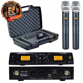 Microfone Staner SRW-48D/HT-48 - Sistema Sem Fio Duplo de Mão
