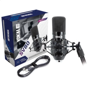 Microfone Vokal SV80U Condensador Com Fio e USB