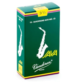 Palheta para Saxofone Alto Vandoren Java Peso 3,5 Kit C/ 10 Unidades Palheta para Saxofone Alto Vandoren Java Peso 3,5 Kit C/ 10 Unidades
