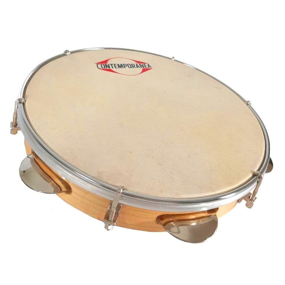 Pandeiro Contemporânea 20C Madeira 10 Polegadas Couro