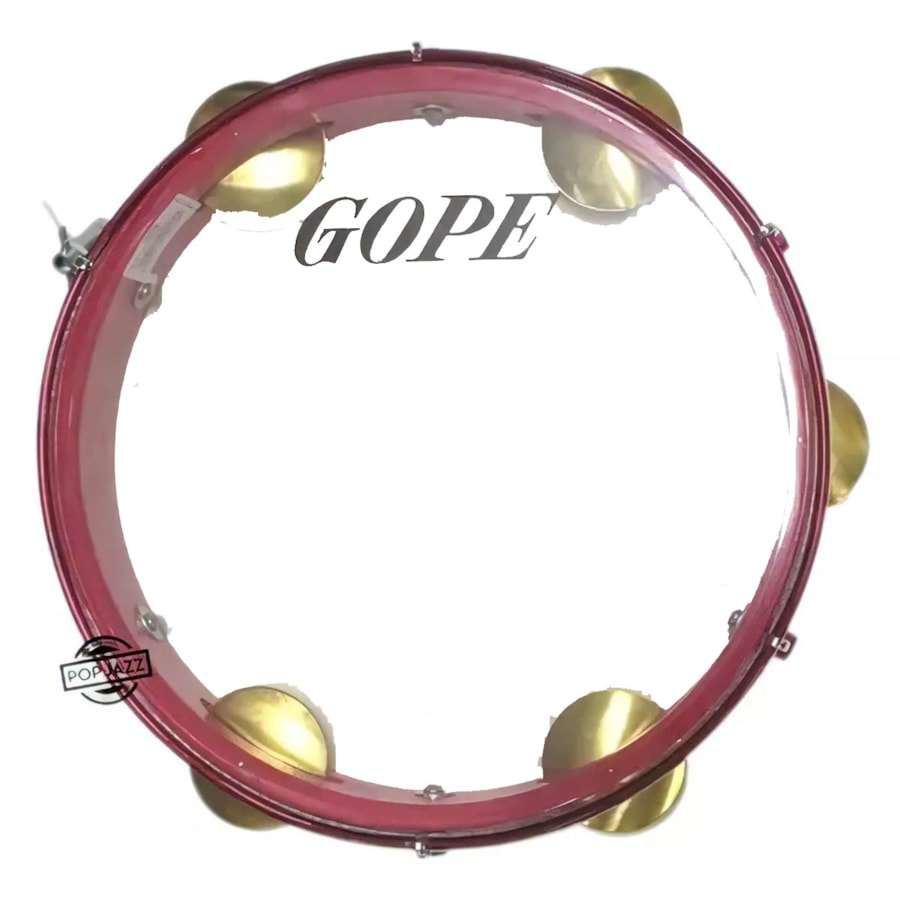 Pandeiro GOPE 641ESLSC 10 Pol Pele Transparente em Madeira Selfie Cereja Pandeiro GOPE 641ESLSC 10 Pol Pele Transparente em Madeira Selfie Cereja