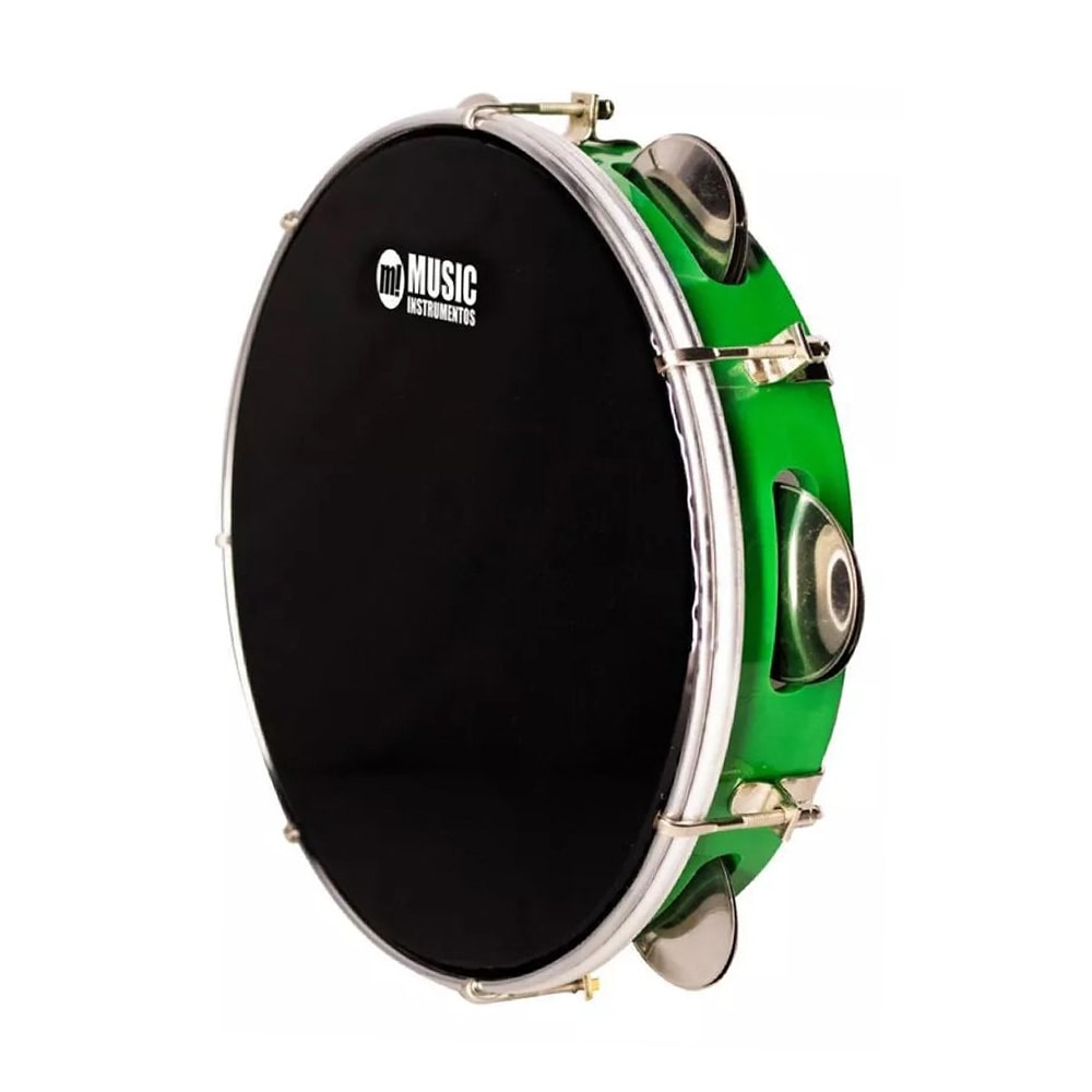 Pandeiro PHX Pele Preta Acrílico 10 Polegadas 87ABS Verde