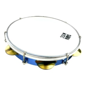 Pandeiro PHX Samba Music PD10LE BLS 10 Polegadas Azul Celeste Pele Leitosa