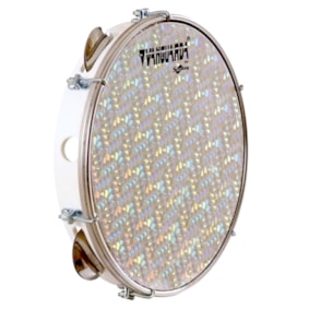 Pandeiro Vanguarda Spanking Abs Branco 10" Pele Holográfica Pandeiro Vanguarda Spanking Abs Branco 10" Pele Holográfica