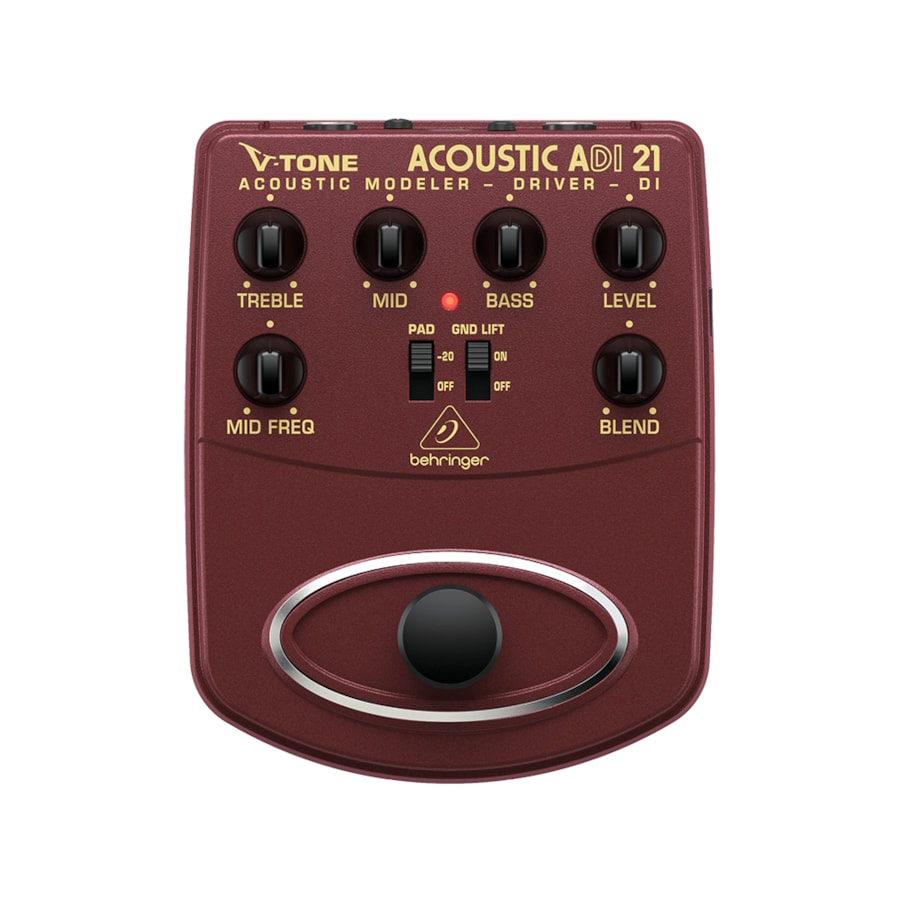 Pedal Behringer ADI21 V-Tone Acoustic Pré Amplificador Para Violão Pedal Behringer ADI21 V-Tone Acoustic Pré Amplificador Para Violão