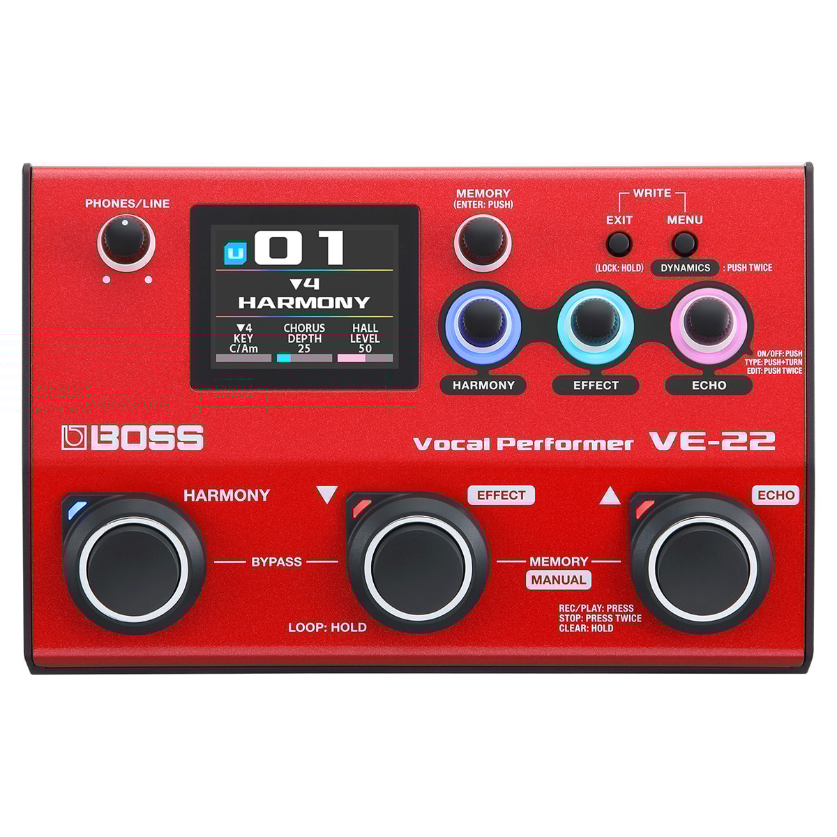 Pedal Boss Vocal Performer VE-22 de Efeitos p/ Voz - Akustica Musical