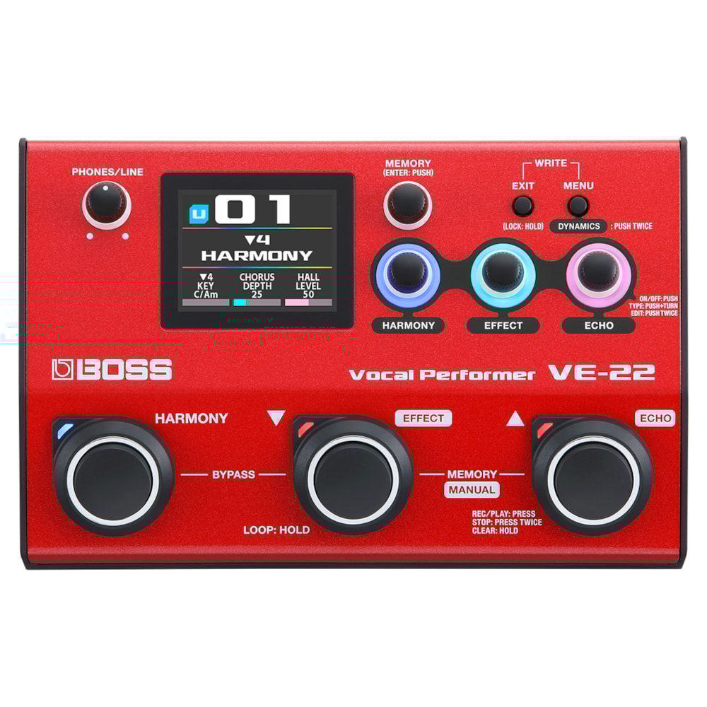 Pedal Boss Vocal Performer VE-22 de Efeitos p/ Voz