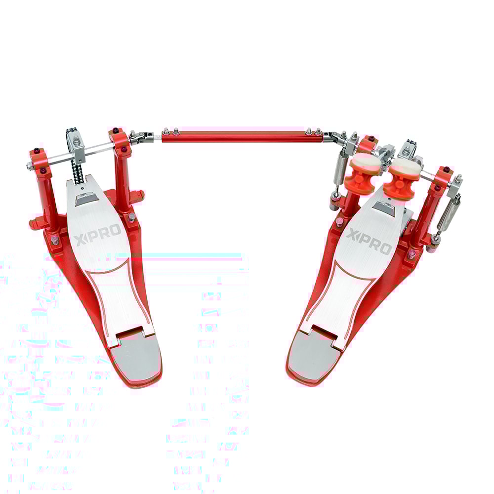 Pedal de Bateria X-PRO PD DBL RD Vermelho Direct Drive Duplo
