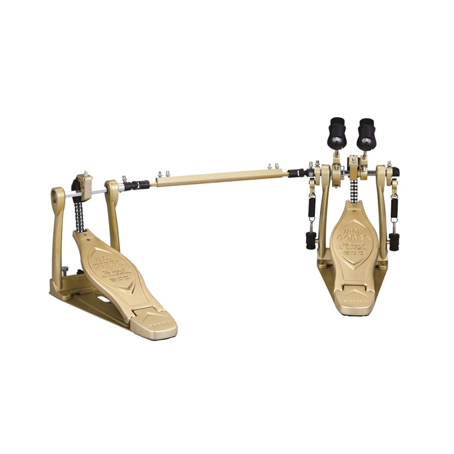 Pedal Duplo de Bateria TAMA HP600DTWG Gold Iron Cobra 600 Series Dourado c/ Sistema Duo Glide Pedal Duplo de Bateria TAMA HP600DTWG Gold Iron Cobra 600 Series Dourado c/ Sistema Duo Glide