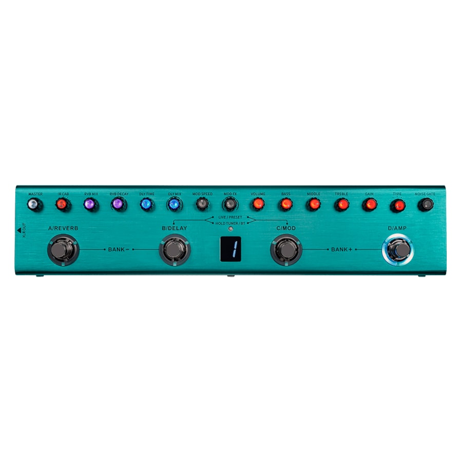 Pedaleira M Wave Tank G Multi Efeitos P/ Guitarra C/ Bluetooth Recarregável