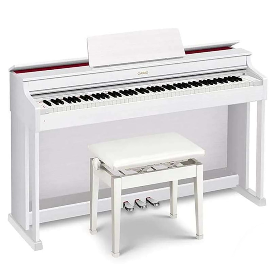 Piano Digital Casio AP-470 Celviano Branco c/ Banqueta Piano Digital Casio AP-470 Celviano Branco c/ Banqueta