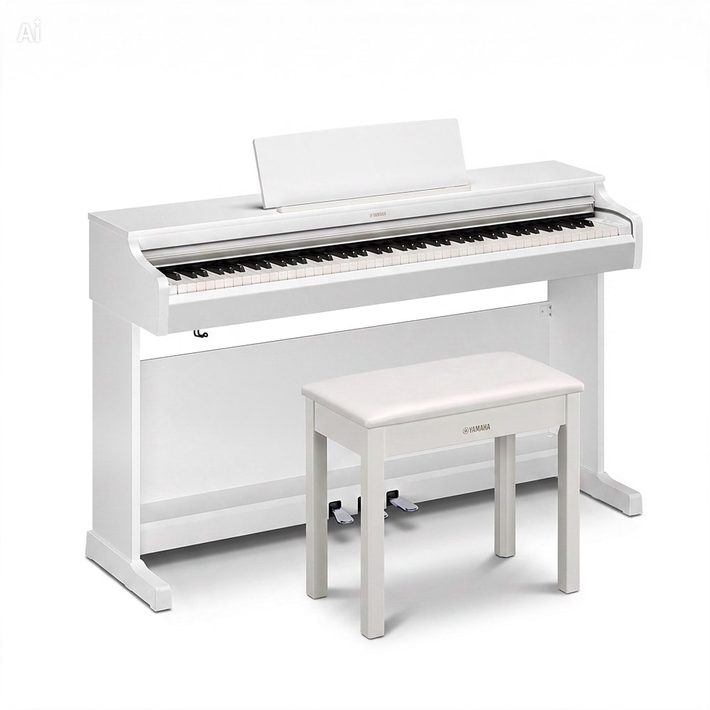 Piano Digital Yamaha Arius YDP166WH Branco C/ Banco