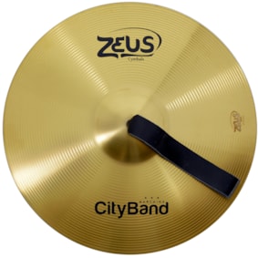 Prato Para Banda Marcial Zeus ZMA14 Cityband Brass 14 Polegadas Par Prato Para Banda Marcial Zeus ZMA14 Cityband Brass 14 Polegadas Par