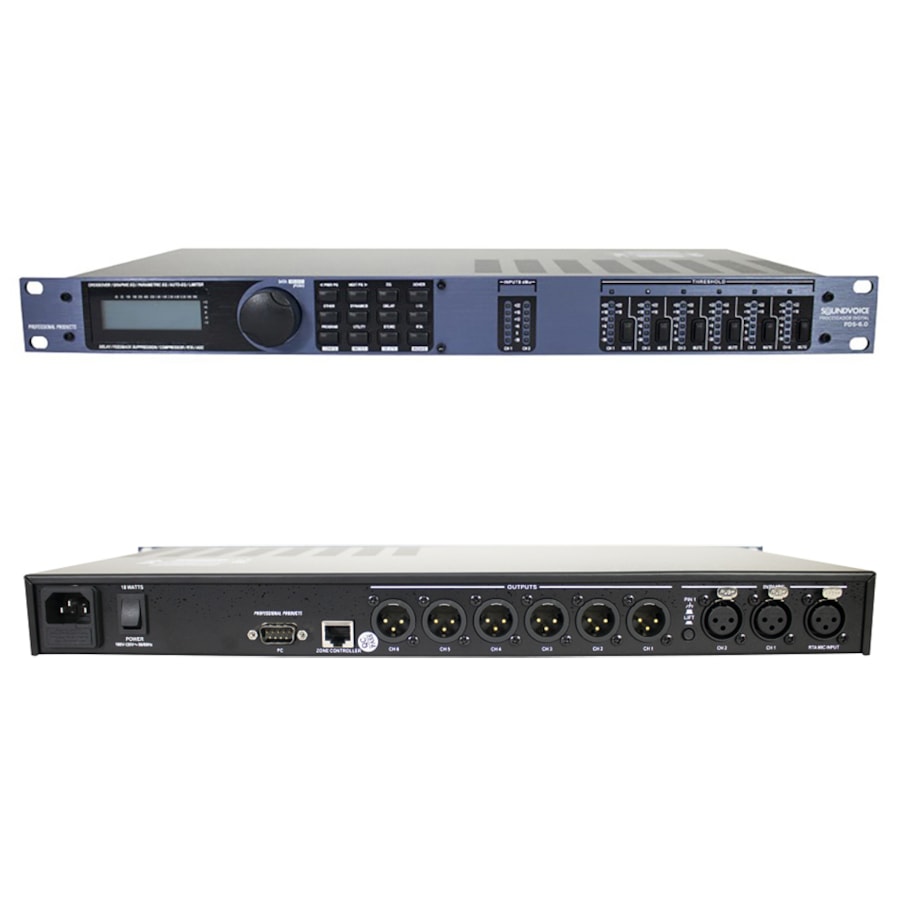 Processador de Áudio Digital Soundvoice PDS-6.0 220V Processador de Áudio Digital Soundvoice PDS-6.0 220V