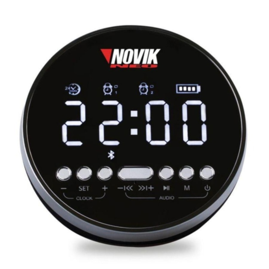 Rádio Relógio Digital Bluetooth c/Alarme AION - Novik Neo Rádio Relógio Digital Bluetooth c/Alarme AION - Novik Neo