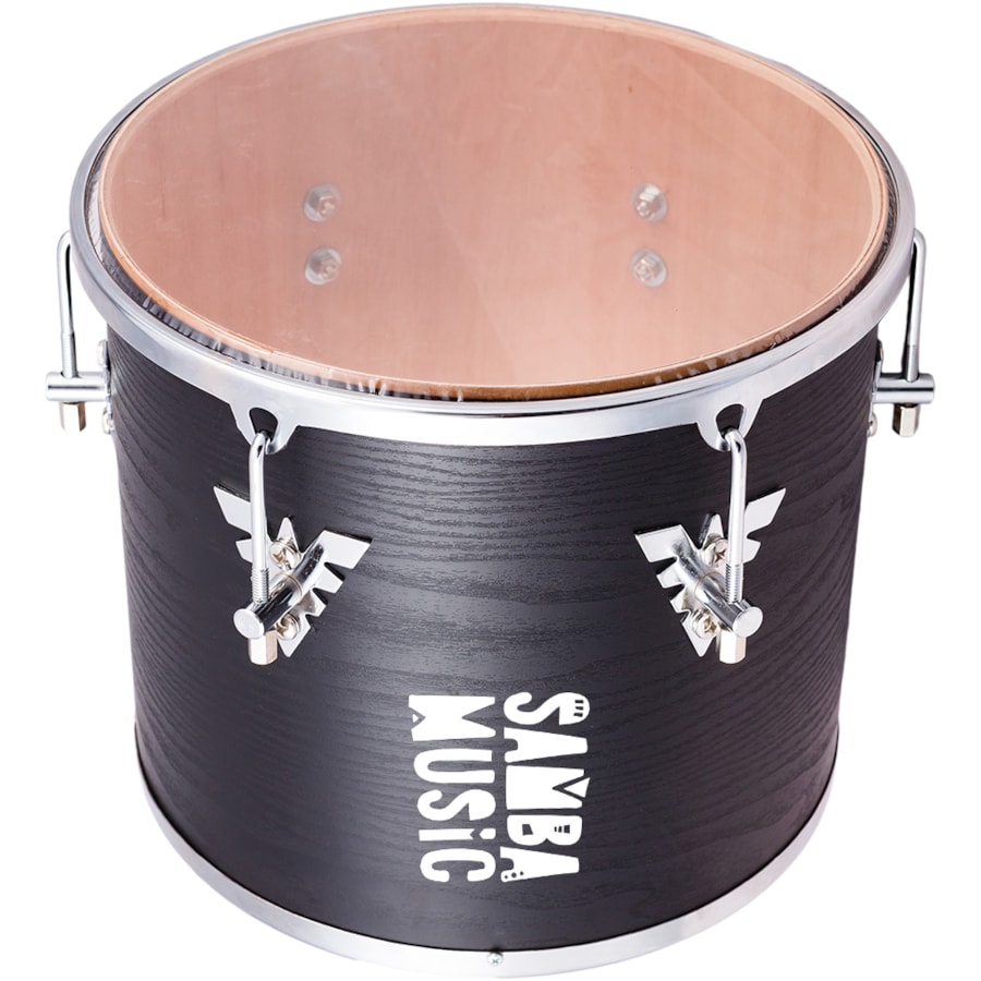 Repique de Mão Samba Music 906MM BKW de 30x12 Preto C/ Pele de Nylon Repique de Mão Samba Music 906MM BKW de 30x12 Preto C/ Pele de Nylon