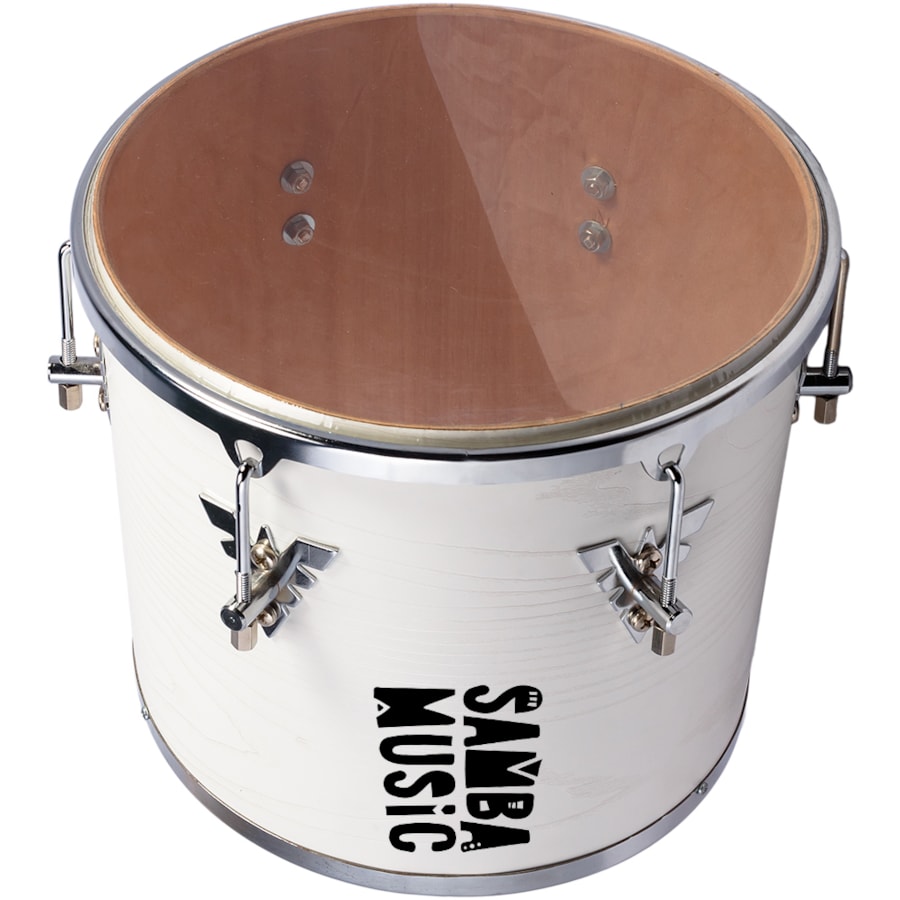 Repique de Mão Samba Music 906MM BRW de 30x12 Branco C/ Pele de Nylon Repique de Mão Samba Music 906MM BRW de 30x12 Branco C/ Pele de Nylon
