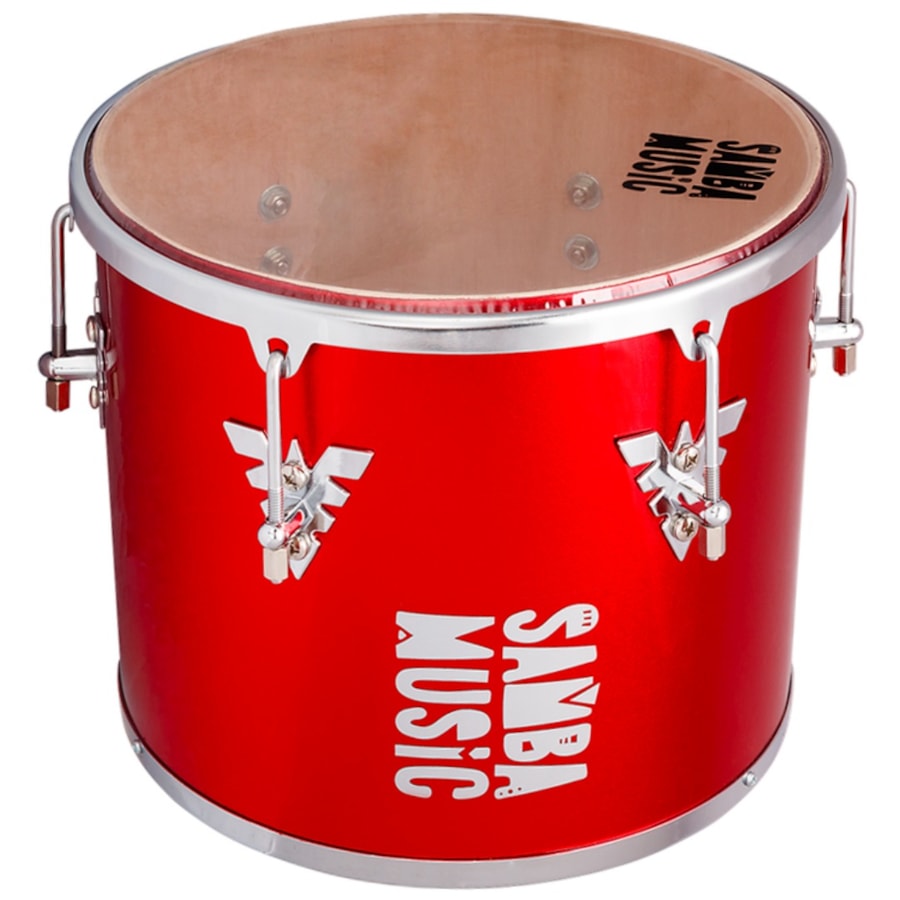 Repique de Mão Samba Music 906MM RD de 30x12 Vermelho C/ Pele de Nylon Repique de Mão Samba Music 906MM RD de 30x12 Vermelho C/ Pele de Nylon