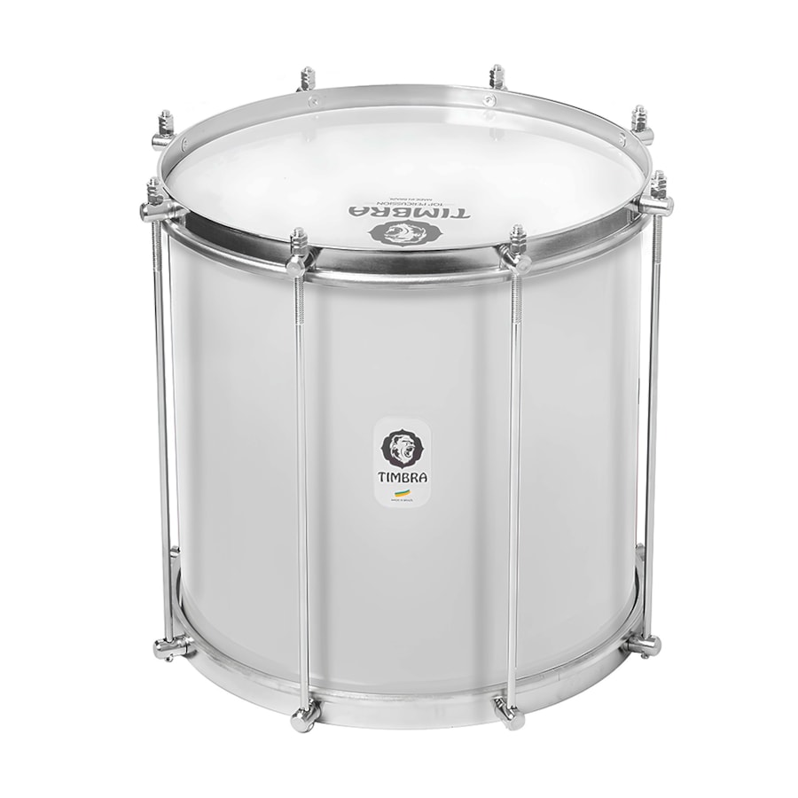 Repique de Mão Timbra 15937BR Aluminio Branco 12x30 C/ Pele Leitosa Repique de Mão Timbra 15937BR Aluminio Branco 12x30 C/ Pele Leitosa