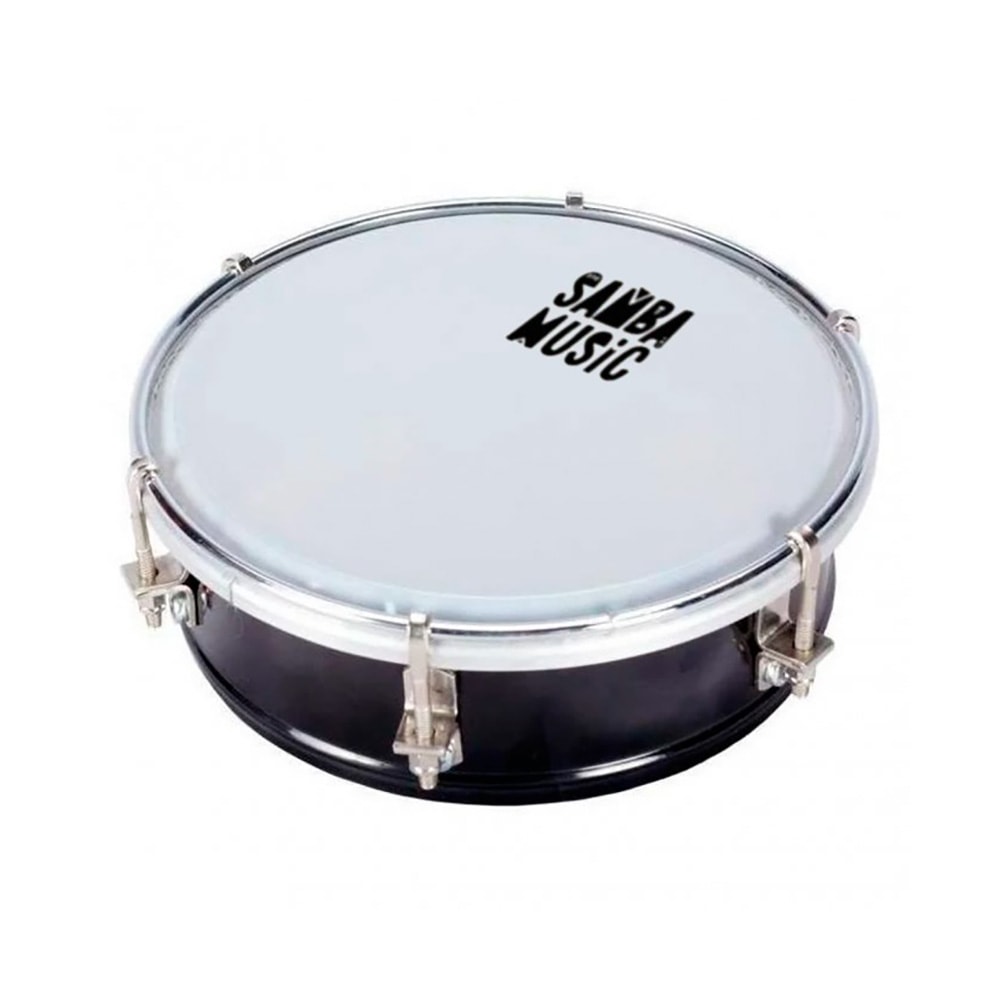 Tamborim PHX Samba Music TBA55 Preto Pele Leitosa 6 Polegadas