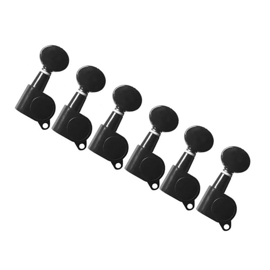 Tarraxas Blindadas Andaluz MH05 P/ Guitarra 6 em Linha Black Tarraxas Blindadas Andaluz MH05 P/ Guitarra 6 em Linha Black