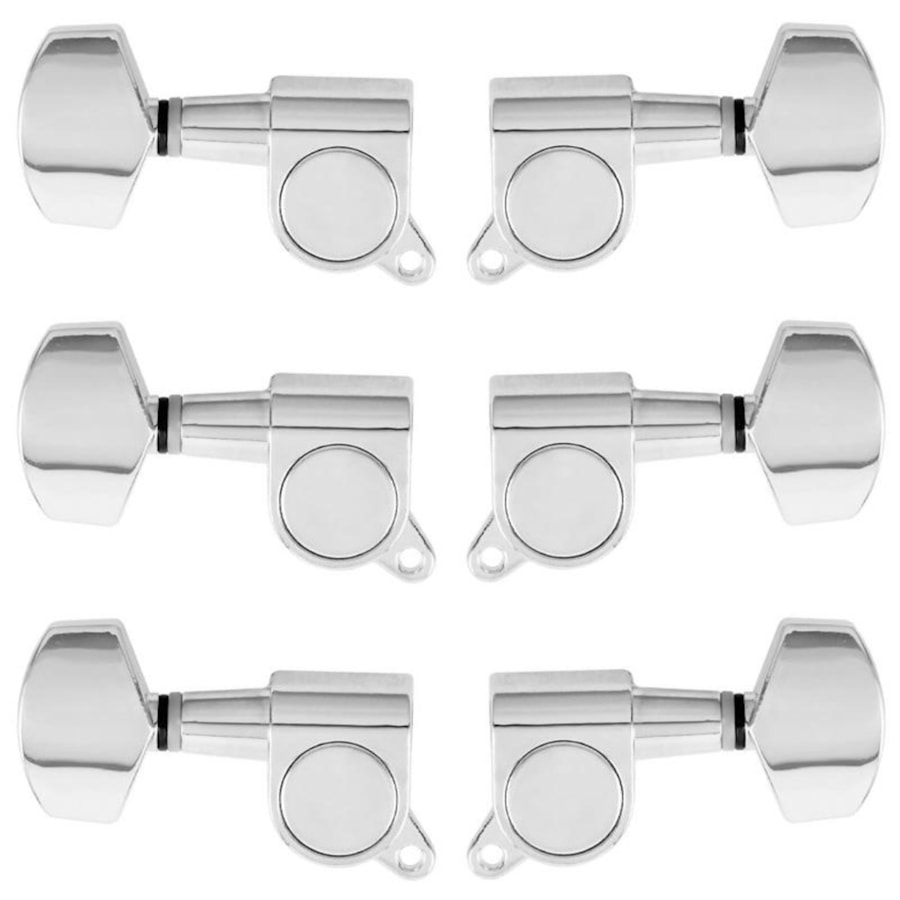 Tarraxas para Violão Strinberg AM01 Blindadas e Cromadas - 3+3 Tarraxas para Violão Strinberg AM01 Blindadas e Cromadas - 3+3