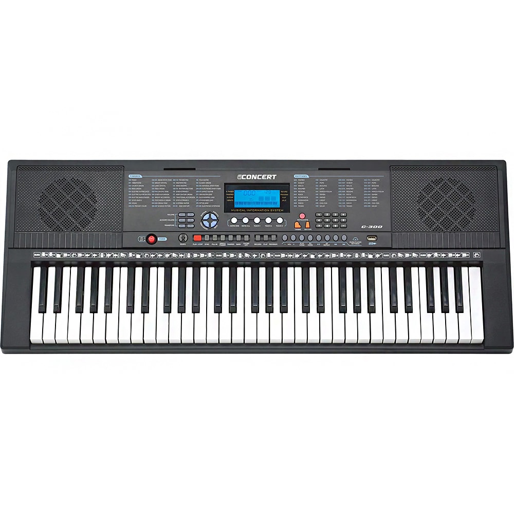 Teclado Concert C300 Arranjador de 61 Teclas C/ Fonte e Estante