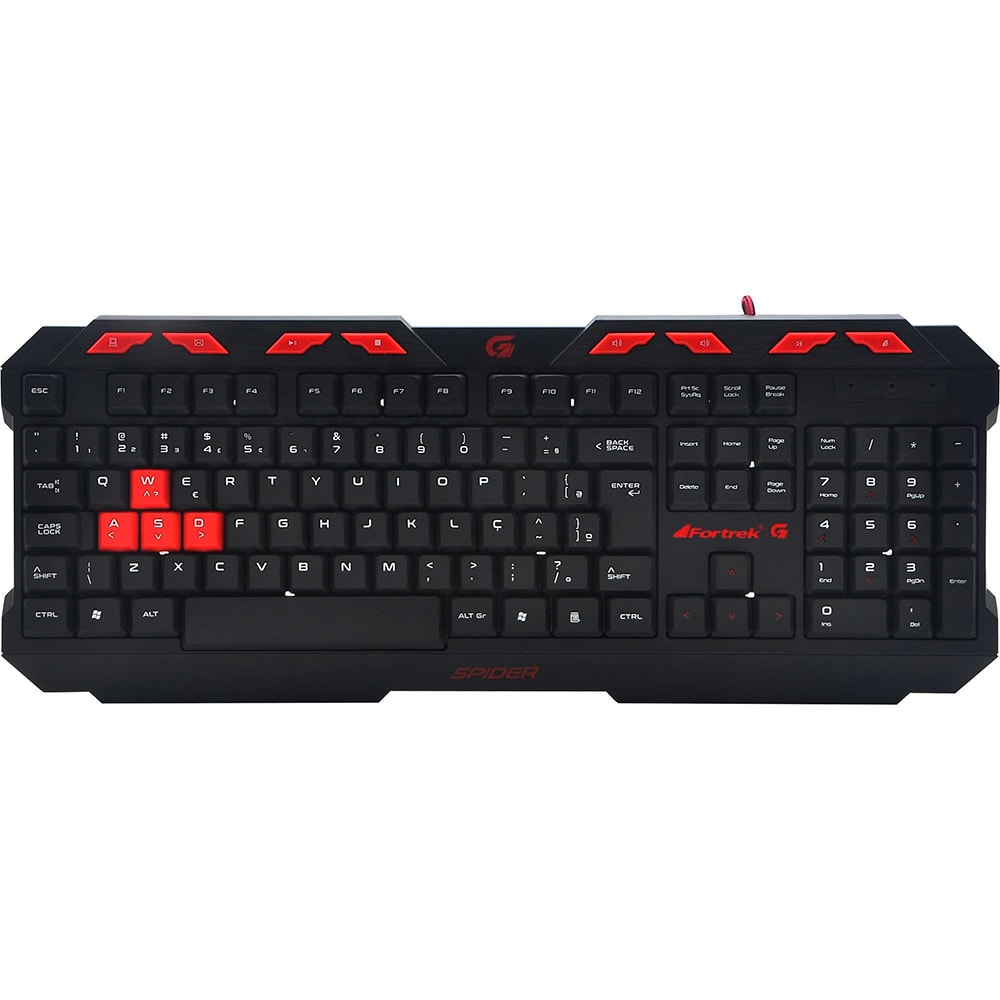 Teclado Gamer  Fortrek GK706 BK/RD Spider USB