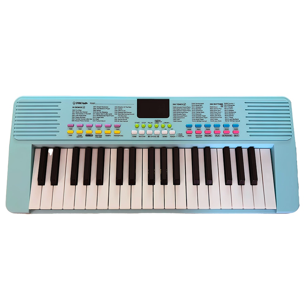 Teclado Infantil Spring Kids TCI37 Azul Portátil 37 Teclas Com Microfone
 