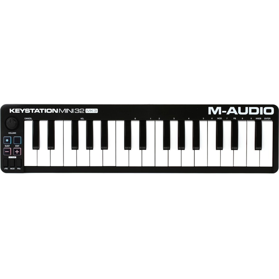 Teclado M-Audio Keystation Mini 32 MK3 Keystation MK3 Series Controlador de 32 Teclas Preto Teclado M-Audio Keystation Mini 32 MK3 Keystation MK3 Series Controlador de 32 Teclas Preto