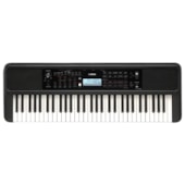 Produto Teclado Yamaha PSR-E383 Arranjador de 61 Teclas Preto C/ Fonte e Estante de Partitura
