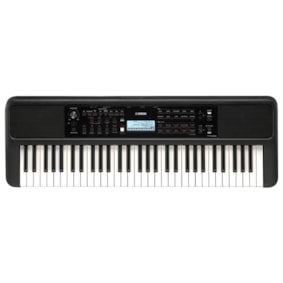 Teclado Yamaha PSR-E383 Arranjador de 61 Teclas Preto C/ Fonte e Estante de Partitura