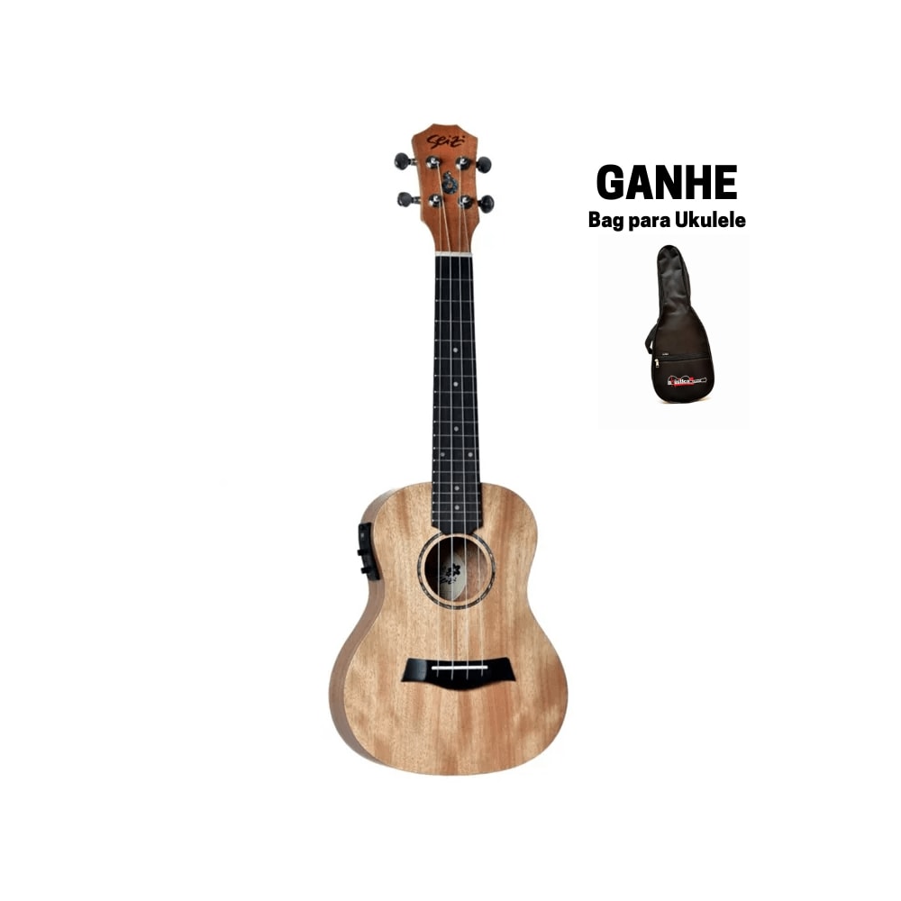 Ukulele Seizi Bali Okume Concerto EletroAcústico