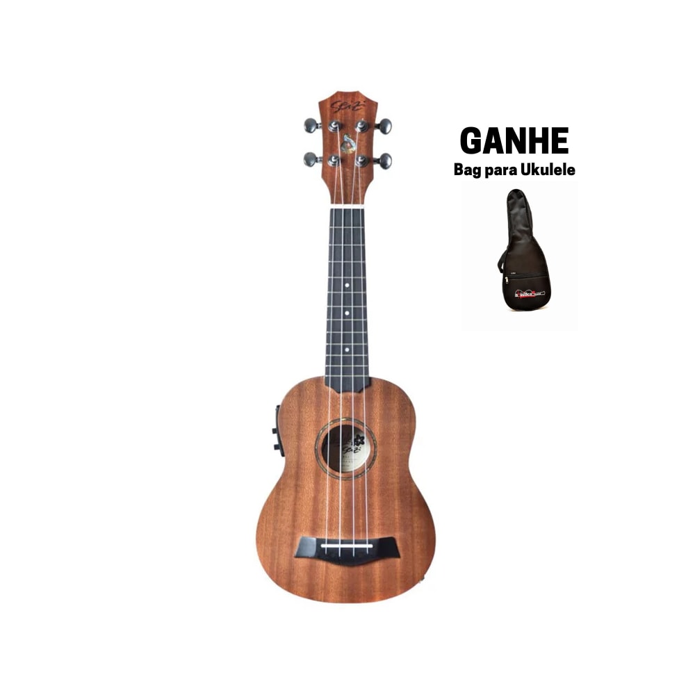 Ukulele Seizi Bali Tobacco Soprano Eletroacústico