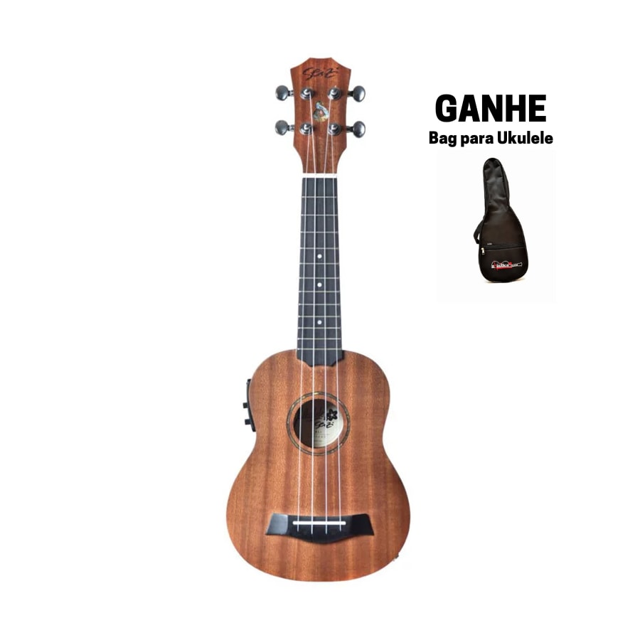 Ukulele Seizi Bali Tobacco Soprano Eletroacústico Ukulele Seizi Bali Tobacco Soprano Eletroacústico