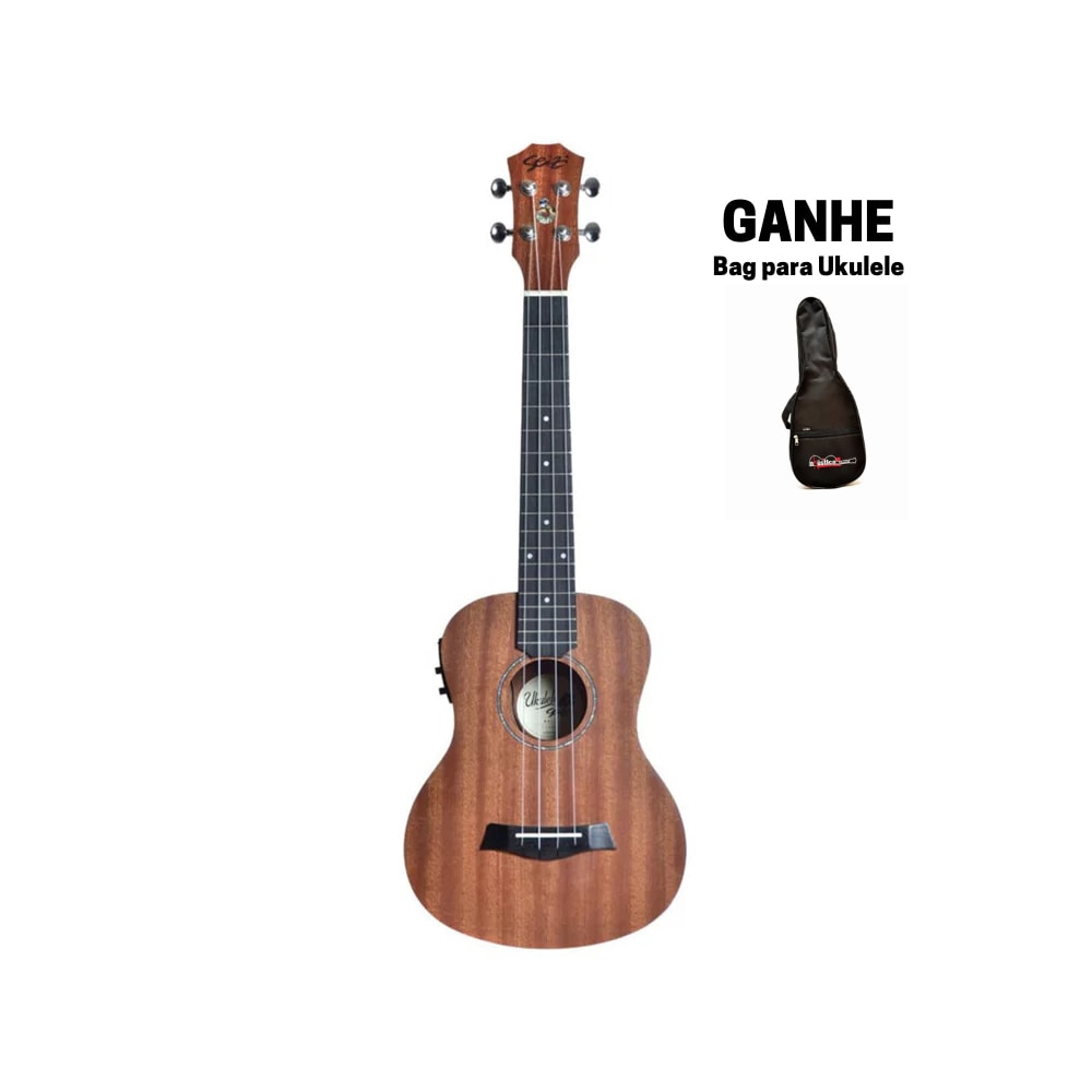 Ukulele Seizi Bali Tobacco Tenor EletroAcústico