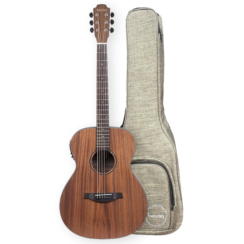 Violão Benson EXF500E Maho NS Exodus Series Auditorium de Aço Natural Satin C/ Afinador e Bag