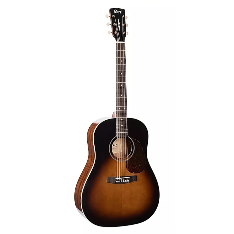 Violão Cort Earth100ssf Sb Tampo Sólido Folk Pré Fishman Sunburst