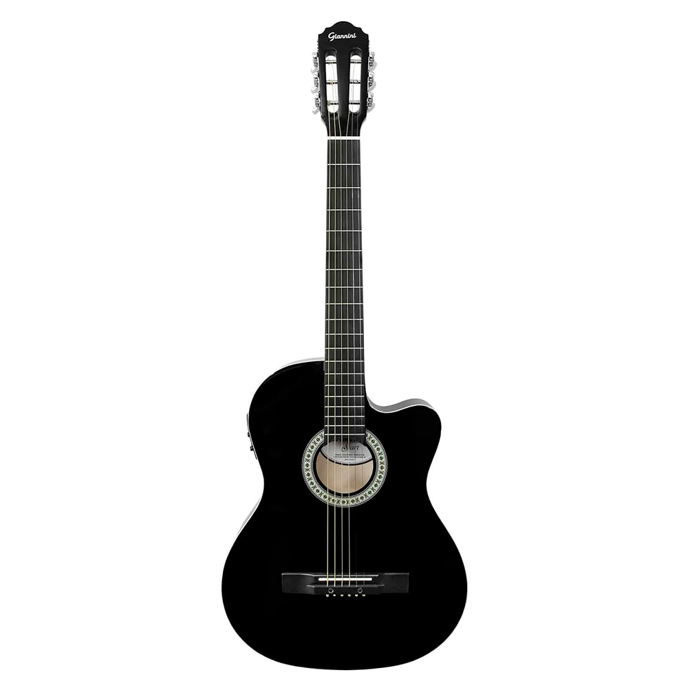 Violão Giannini Start SF-14 CEQ BK De Aço C/ Afinador Preto