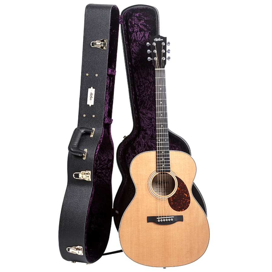 Violão Hertom OM DLX N Aço C/Case Violão Hertom OM DLX N Aço C/Case