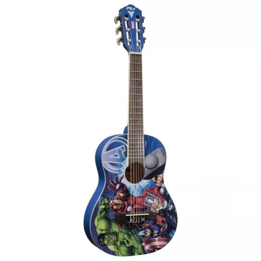Violão Infantil PHX VIM-A1 Vingadores c/ Capa Violão Infantil PHX VIM-A1 Vingadores c/ Capa