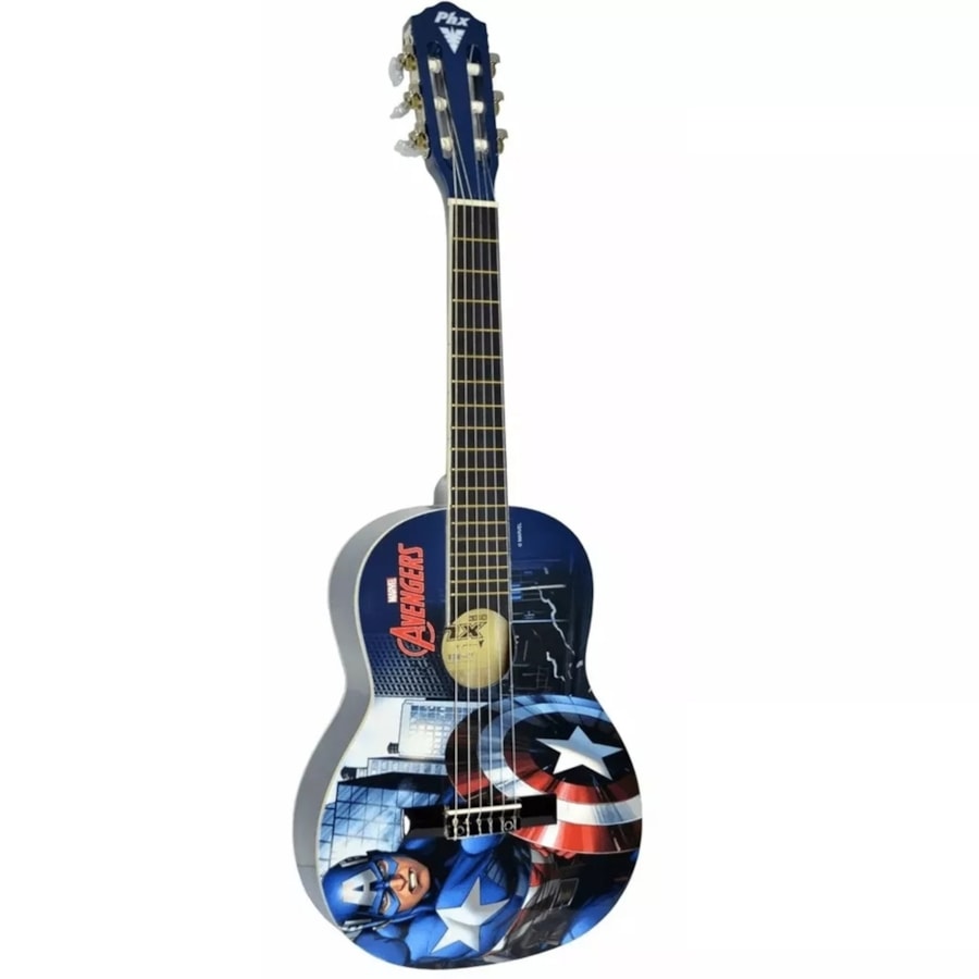 Violão Infantil PHX VIM-C1 Capitão América c/ Capa Violão Infantil PHX VIM-C1 Capitão América c/ Capa