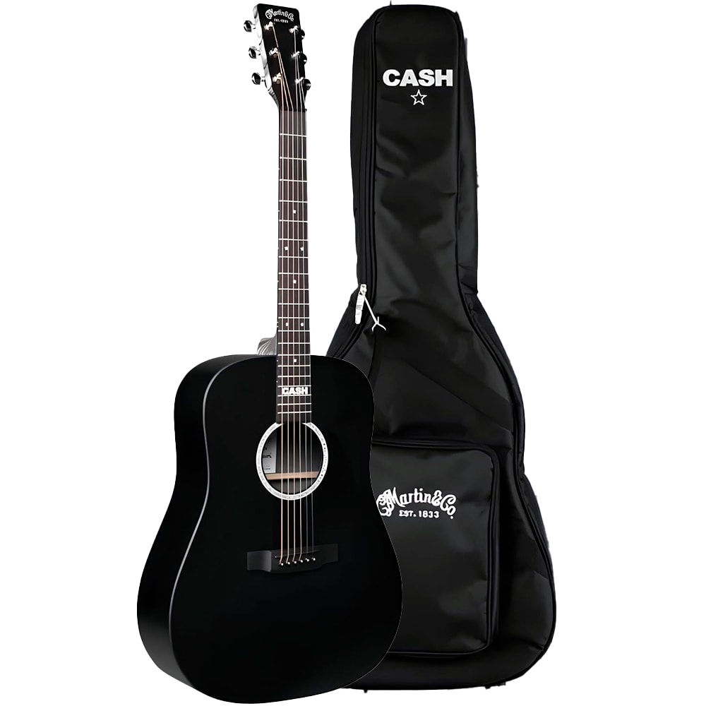 Violão Martin Signature Johnny Cash DX Black Eletroacústico Aço C/ Bag