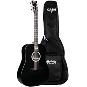 Violão Martin Signature Johnny Cash DX Black Eletroacústico Aço C/ Bag