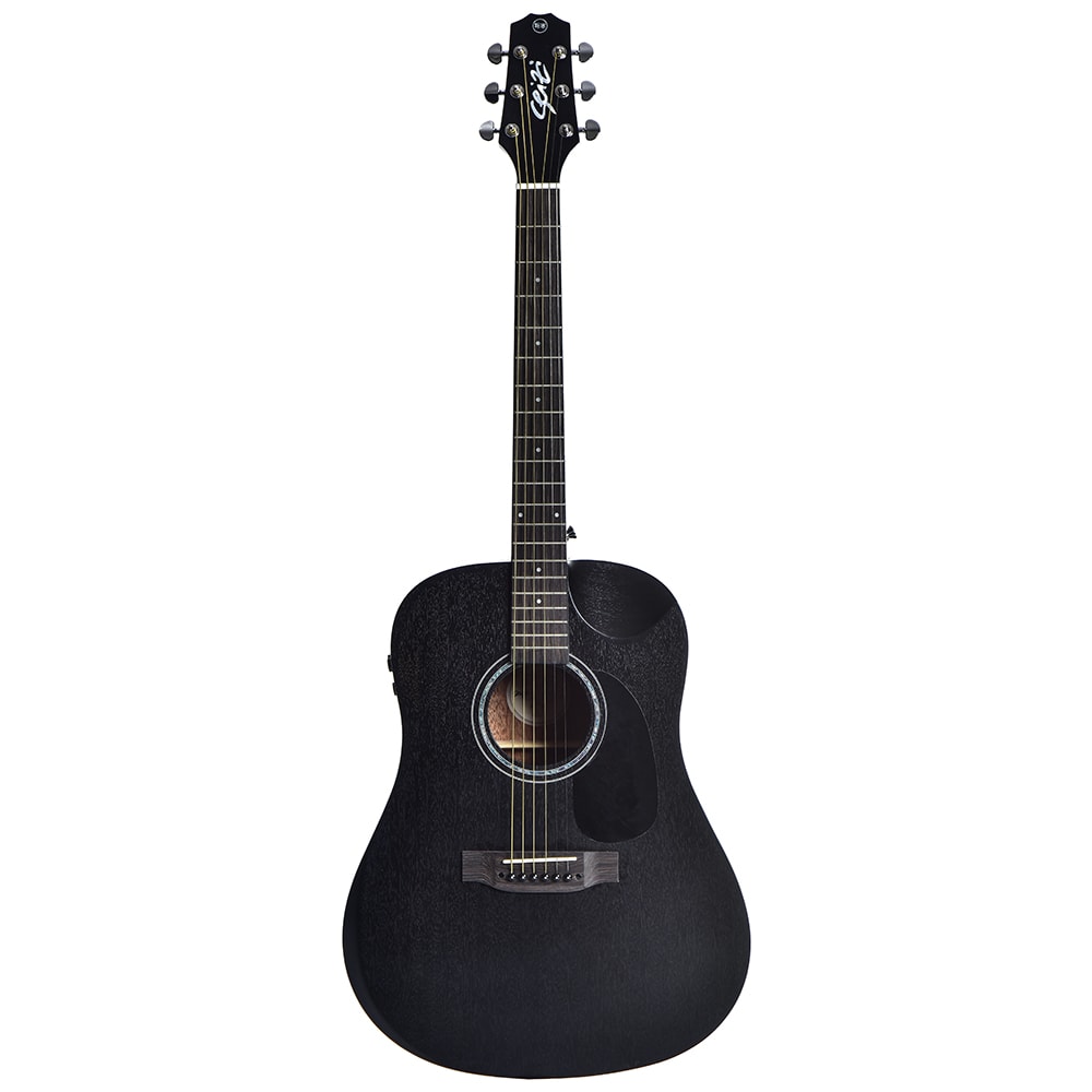 Violão Seizi Neo Akira Mirai OPB Linha Originals Folk de Aço Open Pore Preto C/ Pré com Efeitos e Bag